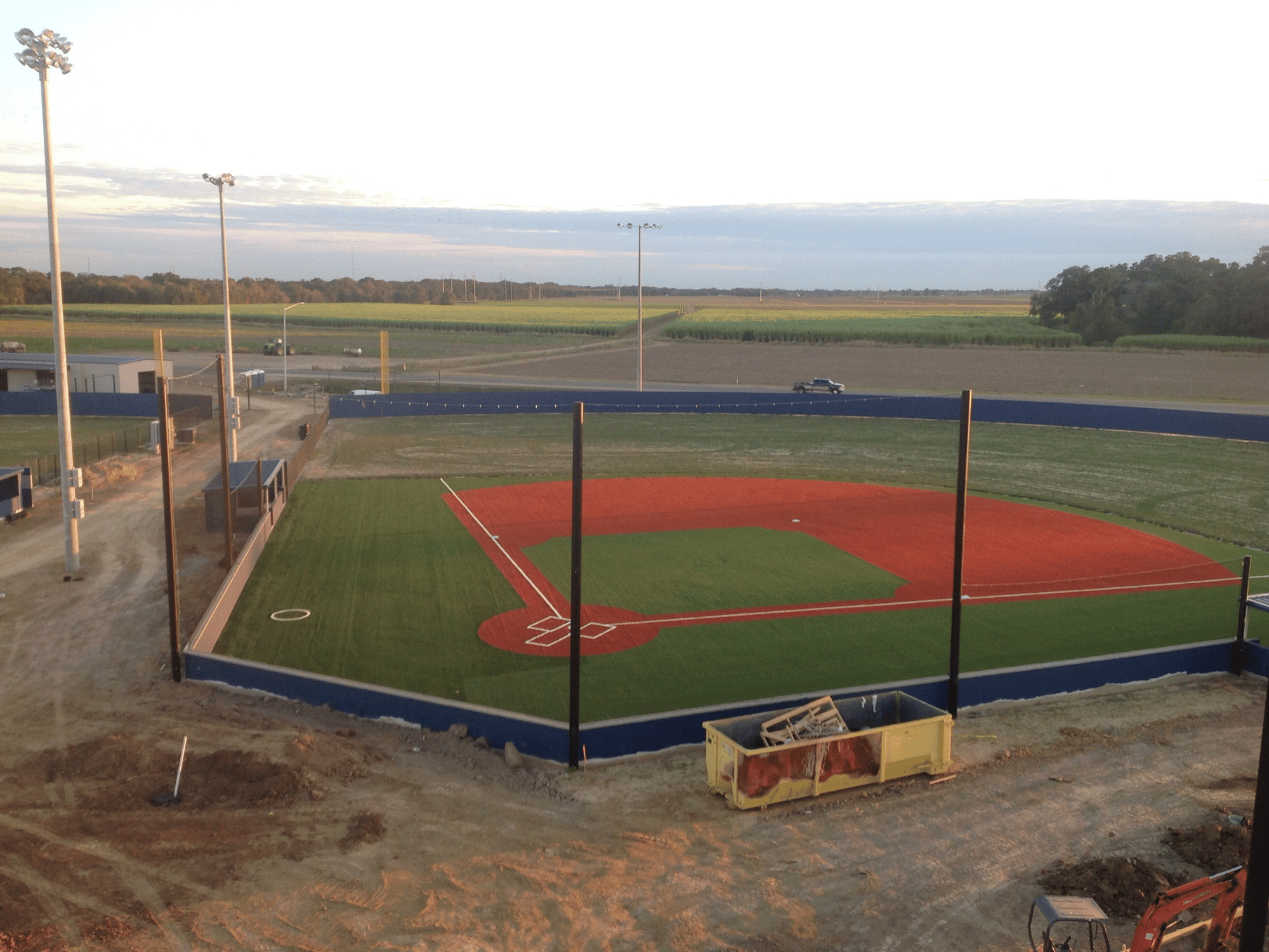 Custom backstop netting for a baseball sport complex