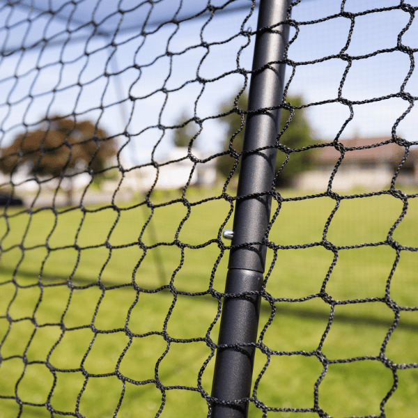 HDPE Trapezoid net over the batting cage pole
