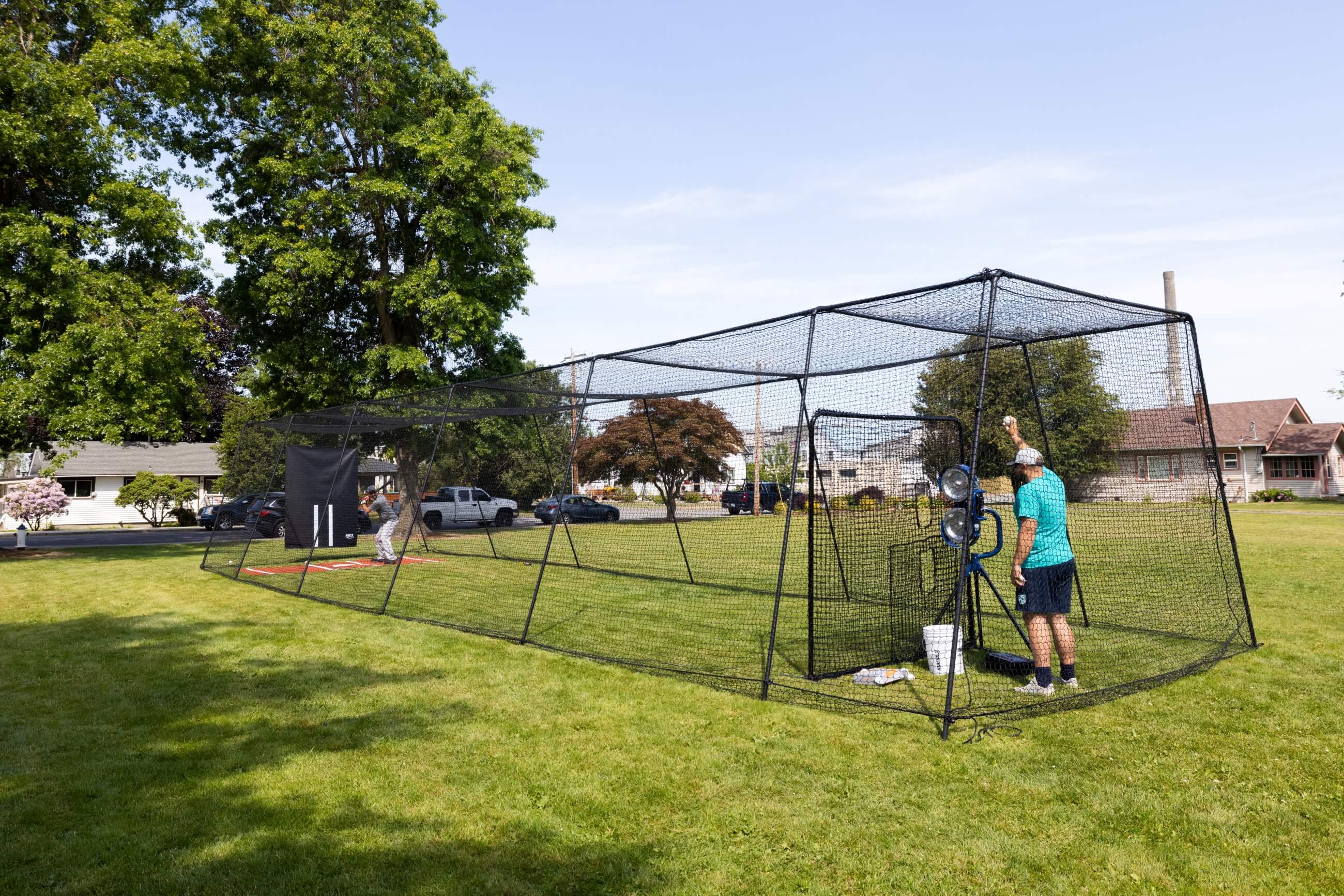 Freestanding Trapezoid Premium Batting Cage Package Deal