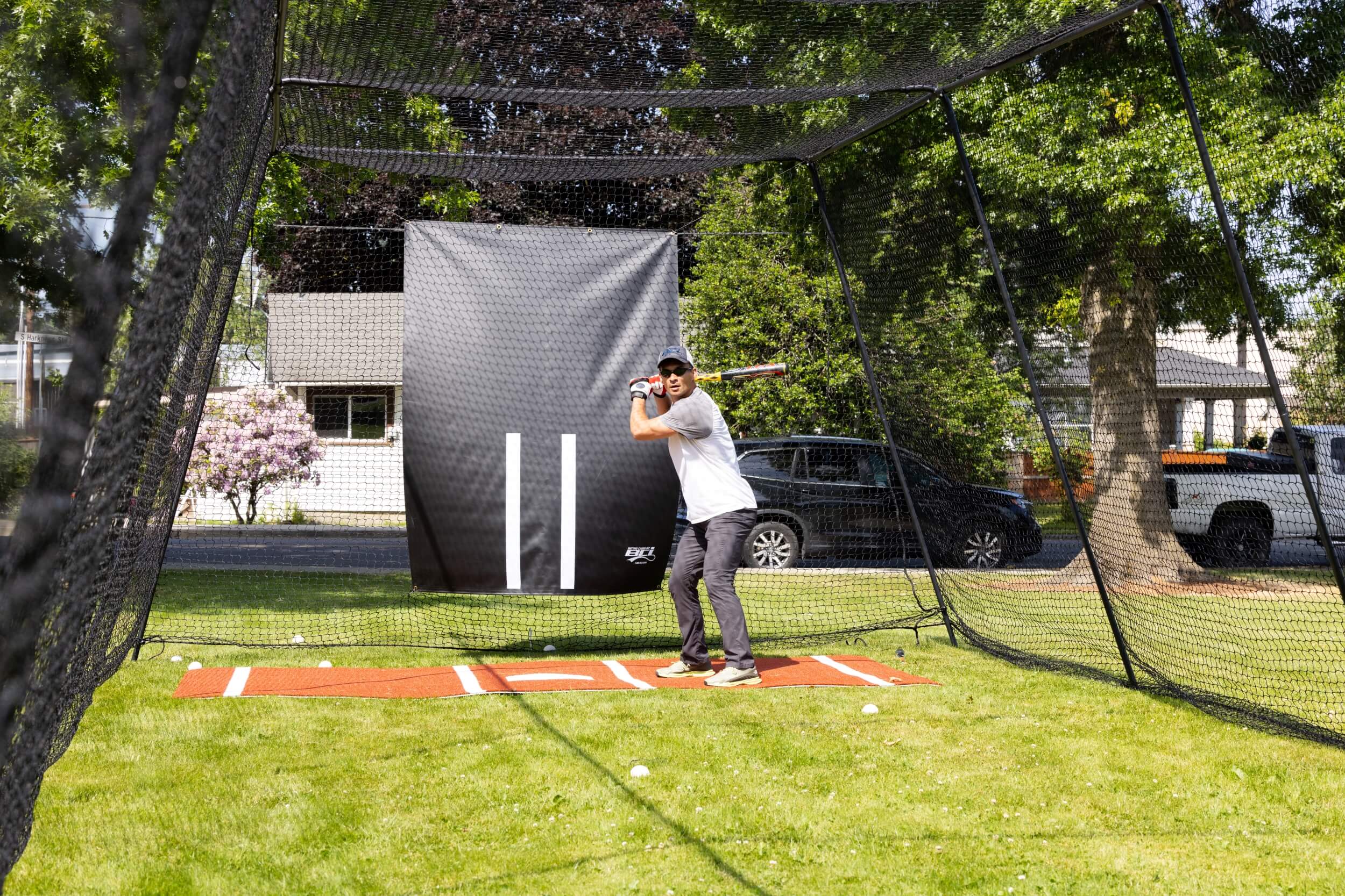 Freestanding Trapezoid Premium Batting Cage Package Deal