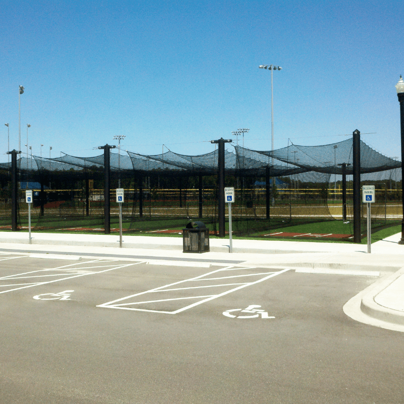 6-stall Mastodon™ Engineered Batting Cage System