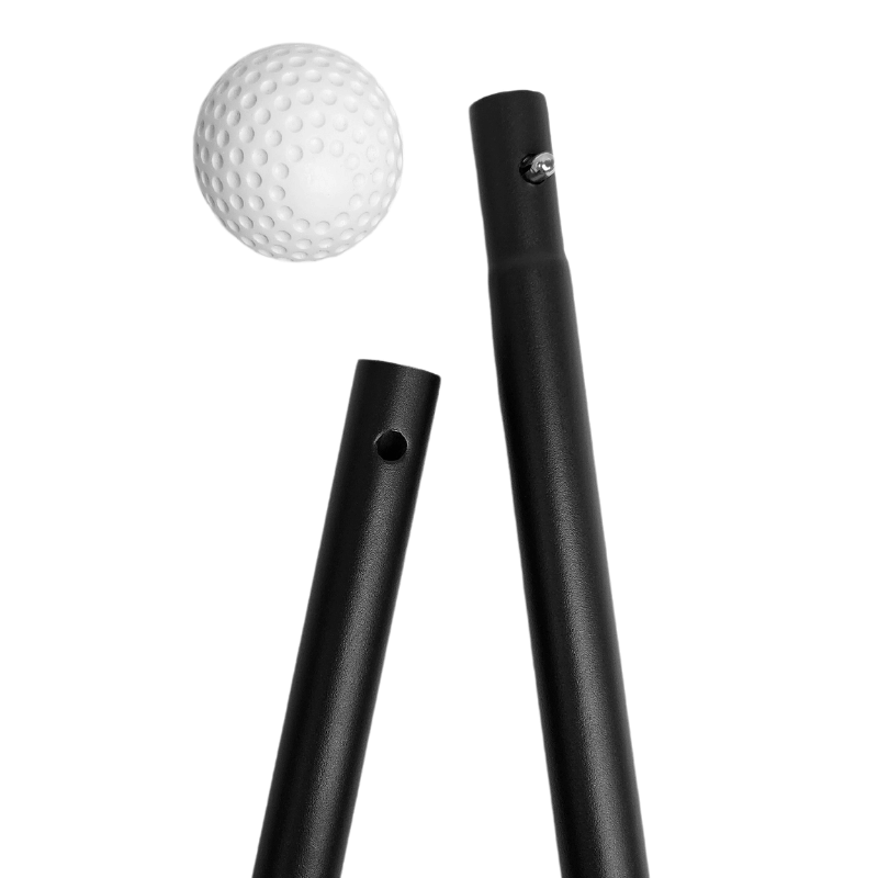 Trapezoid Batting Cage Pole Kit close up with baseball