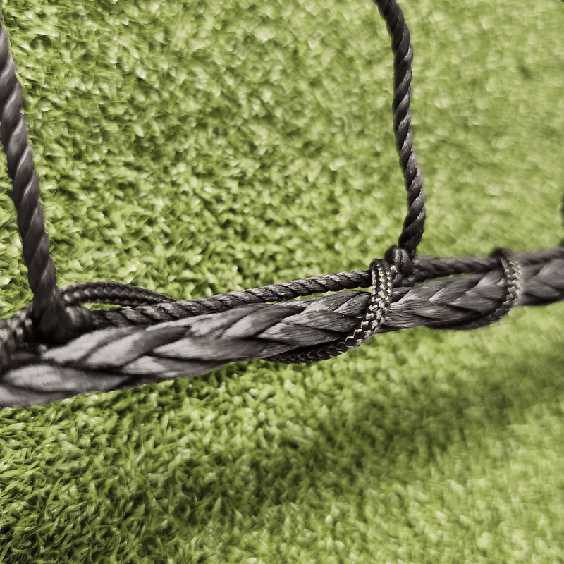 Close up of the #42 Nylon Square Hung Batting Cage Net Rope Border