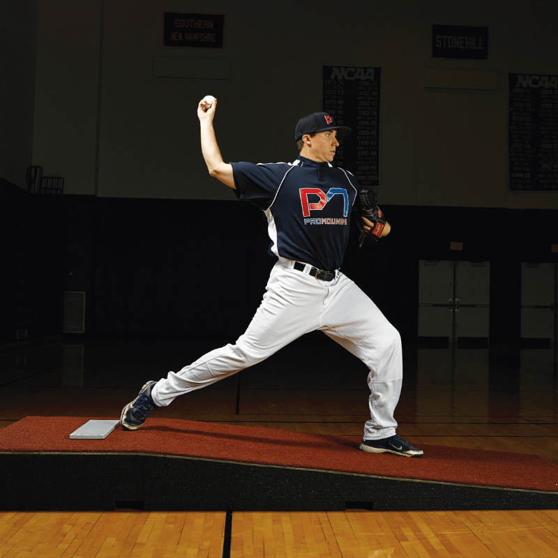 Man pitching off of the ProMound Collegiate Mound