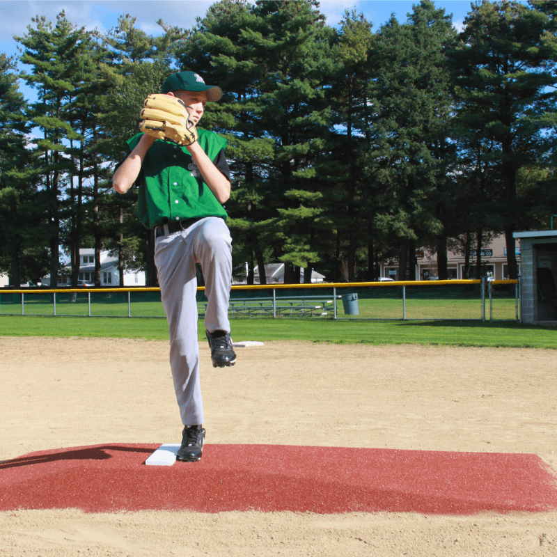 Boy pitching off of the ProMound Major League Mound